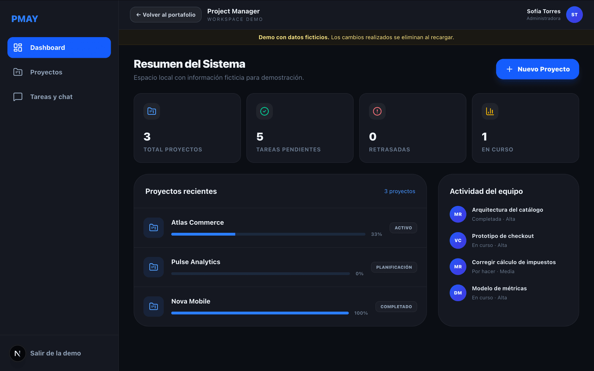 Vista previa de Project Manager